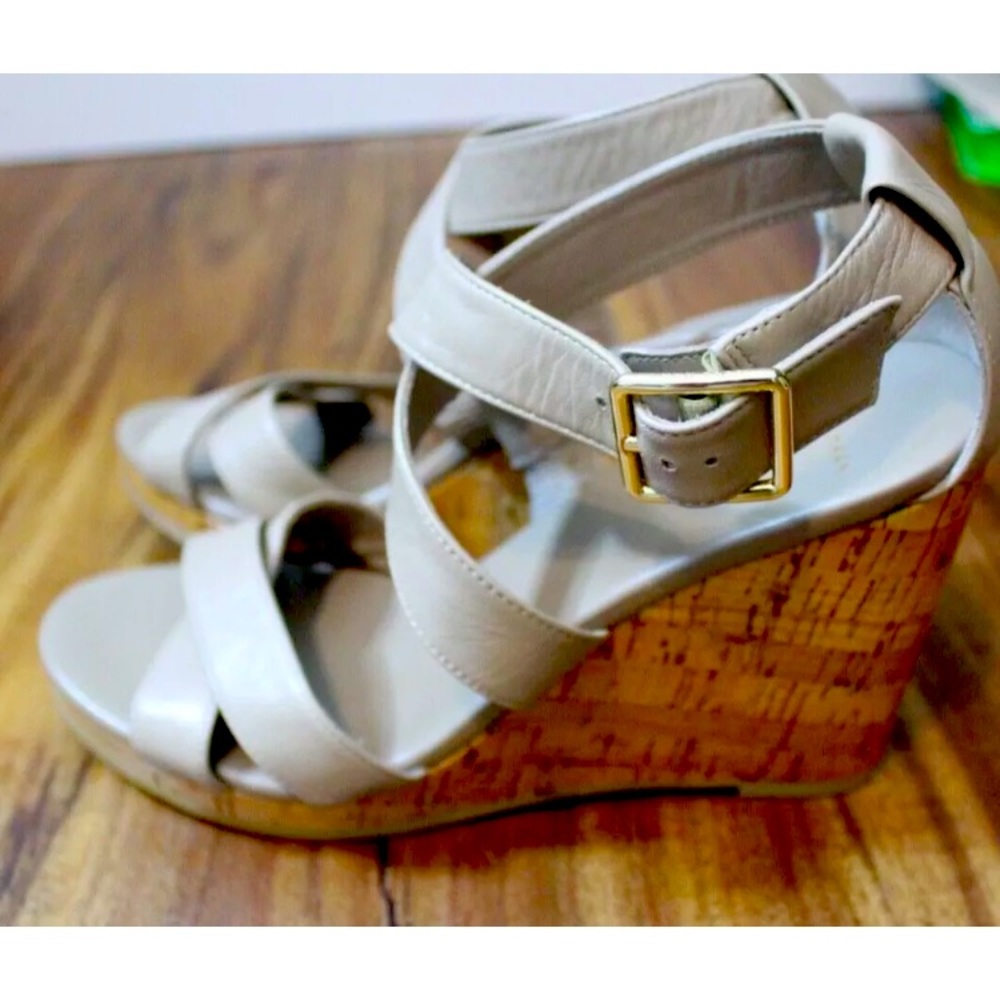Cole Haan Tan Cork Wedges Sandals Size 7.